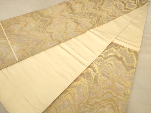 平和屋着物◎六通柄袋帯　流水文　金糸　正絹　逸品　AAAZ8693dt