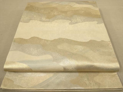 平和屋着物◎六通柄袋帯　霞文　引箔　正絹　逸品　AAAZ8711dt
