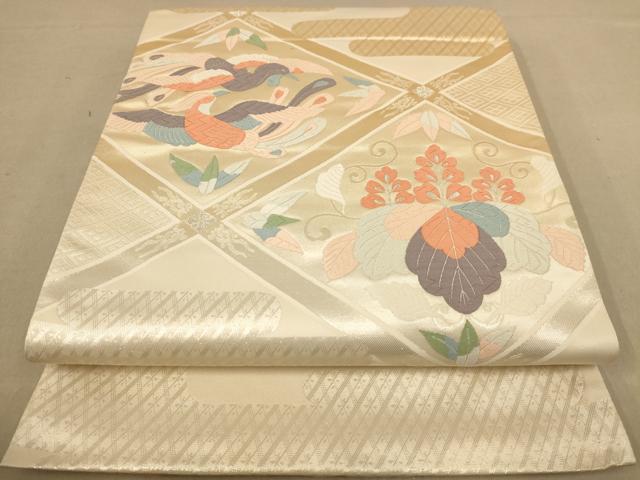 平和屋着物◎六通柄袋帯　唐織　花鳥文　金銀糸　正絹　逸品　AAAZ8715dt