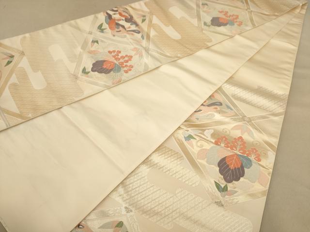 平和屋着物◎六通柄袋帯　唐織　花鳥文　金銀糸　正絹　逸品　AAAZ8715dt