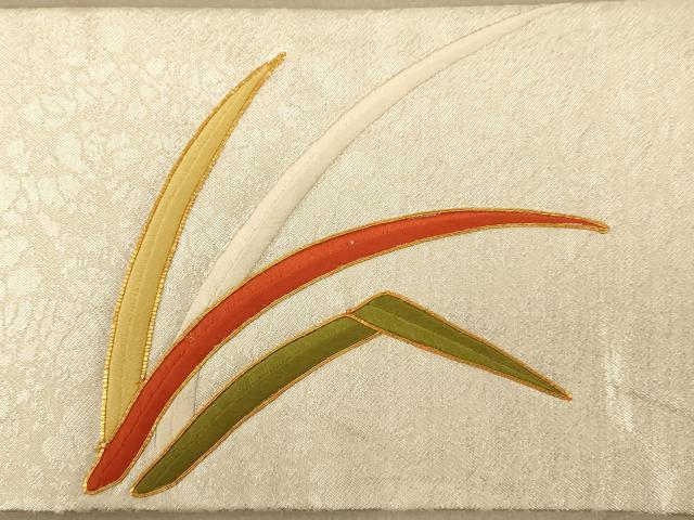 平和屋着物◎九寸名古屋帯　総刺繍　芝文　金銀糸　正絹　逸品　AAAZ8719dt