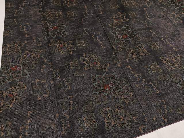 平和屋着物●本場大島紬　カタス9マルキ　草花文　正絹　逸品　AAAZ8852ph