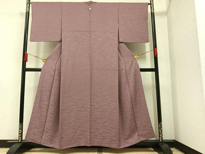 平和屋着物●上質な色無地 霞地紋 鴇浅葱色 正絹 逸品 AAAZ8869ph