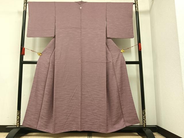 平和屋着物●上質な色無地 霞地紋 鴇浅葱色 正絹 逸品 AAAZ8869ph