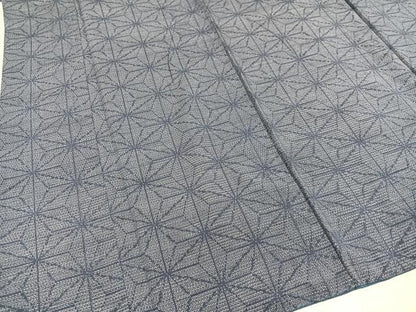 平和屋着物●結城紬　100亀甲　麻の葉文様　正絹　逸品　AAAZ8877ph