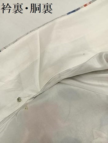 平和屋着物●小千谷紬　草花文　正絹　逸品　未使用　AAAZ8893ph
