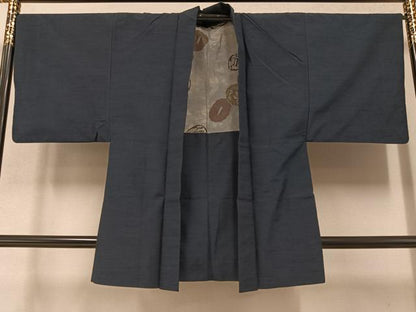 平和屋着物●男性　紬　アンサンブル　色無地　褐返し色　正絹　逸品　AAAZ8902ph
