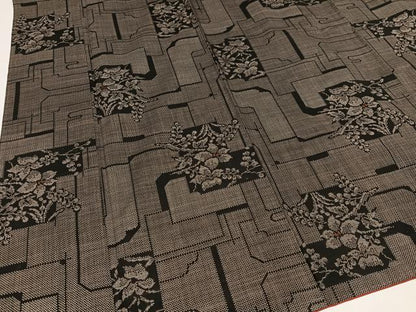 平和屋着物●本場大島紬　一元絣　枝花文　正絹　逸品　AAAZ8908ph