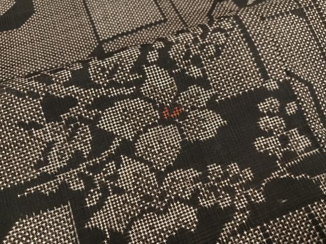 平和屋着物●本場大島紬　一元絣　枝花文　正絹　逸品　AAAZ8908ph