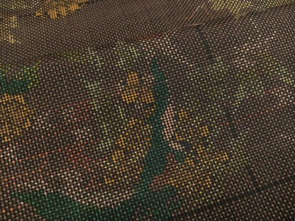 平和屋着物●本場大島紬　一元絣　草花文　正絹　逸品　AAAZ8910ph