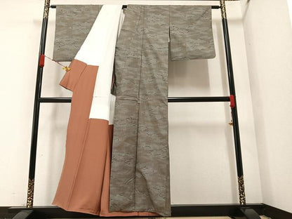 平和屋着物●本場大島紬 一元絣 霞文 正絹 逸品 AAAZ8912ph