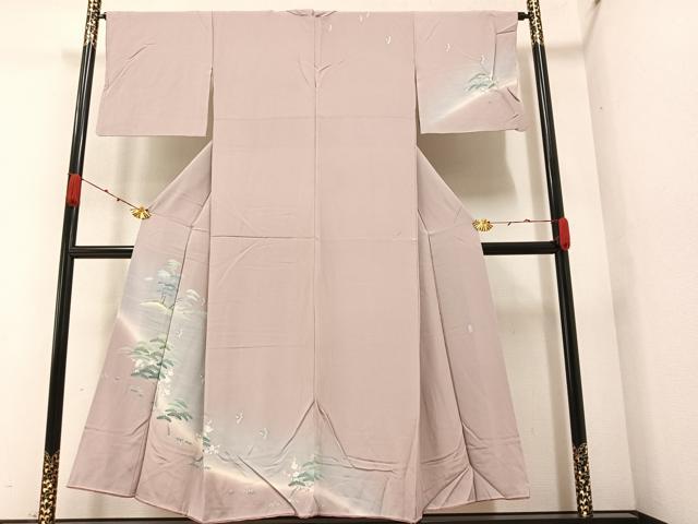 平和屋着物●十日町友禅 女流作家 遠田藤舟 訪問着 松竹梅飛鳥文 暈し染め 正絹 逸品 AAAZ8918ph