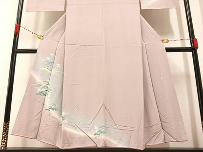 平和屋着物●十日町友禅 女流作家 遠田藤舟 訪問着 松竹梅飛鳥文 暈し染め 正絹 逸品 AAAZ8918ph