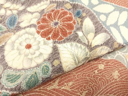 平和屋着物●訪問着　草花文　暈し染め　金彩　正絹　逸品　AAAZ8919ph