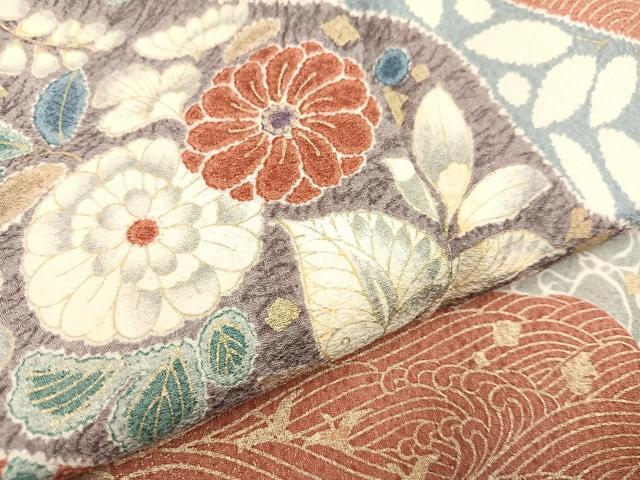 平和屋着物●訪問着　草花文　暈し染め　金彩　正絹　逸品　AAAZ8919ph