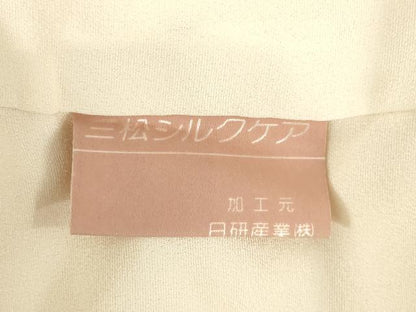 平和屋着物●無地絵羽訪問着　飛鶴花菱地紋　肌色　正絹　逸品　AAAZ8922ck