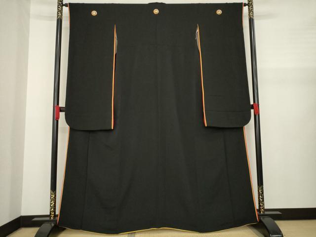 平和屋着物●豪華振袖　黒地　鬼しぼ縮緬　正絹　逸品　AAAZ8926ck