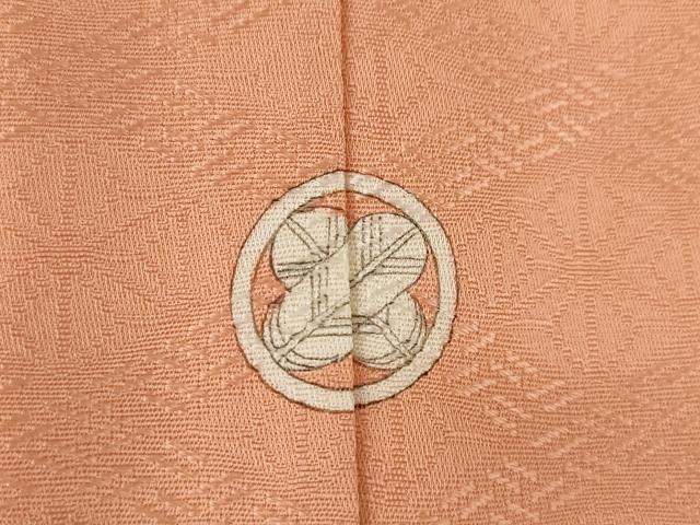 平和屋着物●上質な色無地 麻の葉菱地紋 東雲色 正絹 逸品 AAAZ8930ck