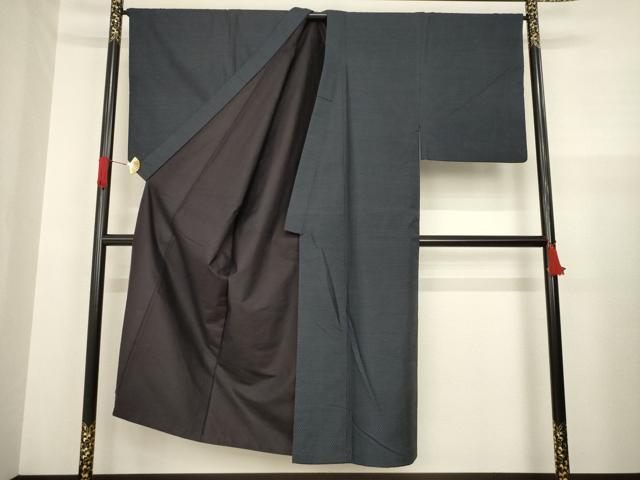 平和屋着物●男性 紬 アンサンブル 亀甲絣 正絹 逸品 AAAZ8941ck