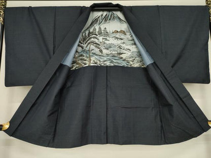 平和屋着物●男性 紬 アンサンブル 亀甲絣 正絹 逸品 AAAZ8941ck