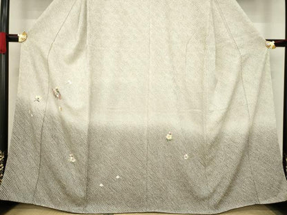 平和屋着物●訪問着 総絞り 総刺繍 花筏文 暈し染め 金糸 正絹 逸品 AAAZ8951ck
