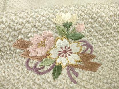 平和屋着物●訪問着 総絞り 総刺繍 花筏文 暈し染め 金糸 正絹 逸品 AAAZ8951ck