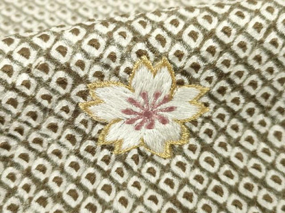 平和屋着物●訪問着 総絞り 総刺繍 花筏文 暈し染め 金糸 正絹 逸品 AAAZ8951ck