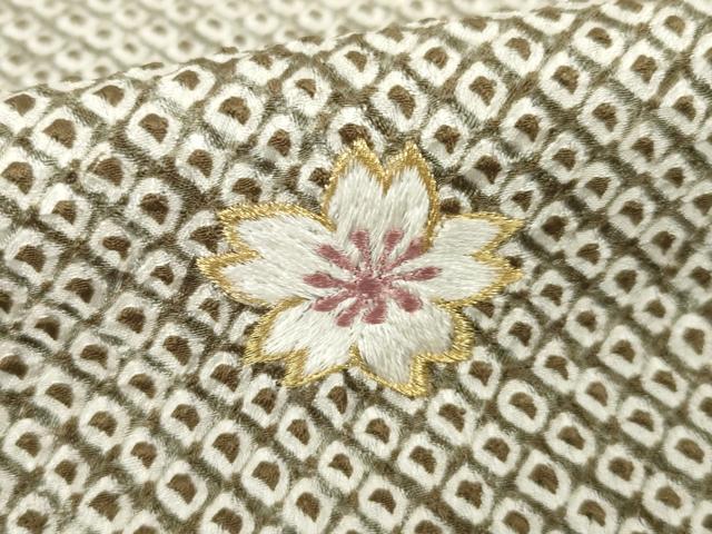 平和屋着物●訪問着 総絞り 総刺繍 花筏文 暈し染め 金糸 正絹 逸品 AAAZ8951ck