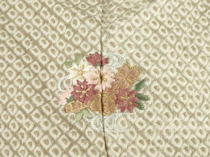 平和屋着物●訪問着 総絞り 総刺繍 花筏文 暈し染め 金糸 正絹 逸品 AAAZ8951ck