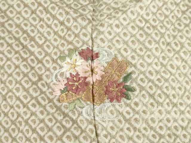 平和屋着物●訪問着 総絞り 総刺繍 花筏文 暈し染め 金糸 正絹 逸品 AAAZ8951ck