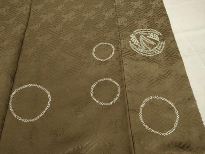 平和屋着物●訪問着 総絞り 総刺繍 花筏文 暈し染め 金糸 正絹 逸品 AAAZ8951ck