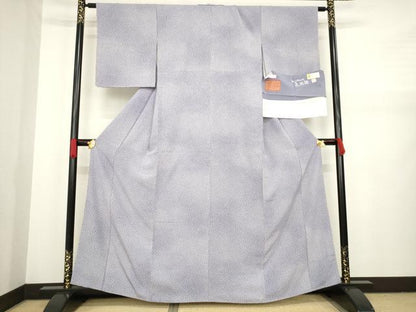 平和屋着物●紀裳苑　京小紋　花桔梗　反端付き　正絹　逸品　AAAZ8953ck