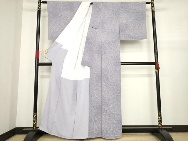 平和屋着物●紀裳苑　京小紋　花桔梗　反端付き　正絹　逸品　AAAZ8953ck