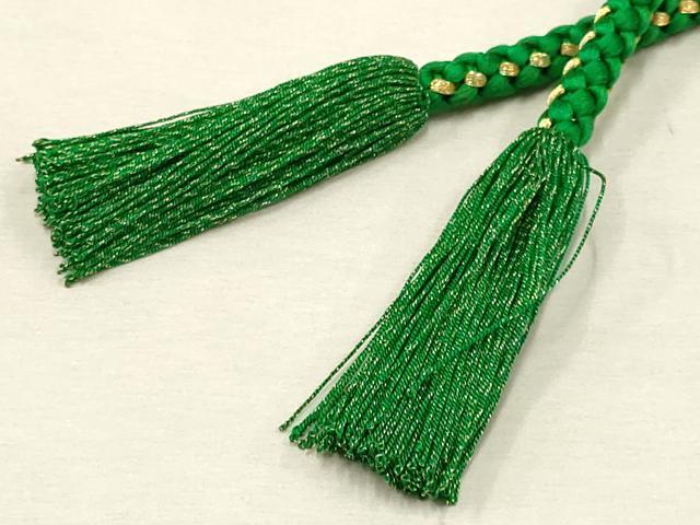 平和屋着物●和装小物 振袖用帯締め・帯揚げセット 総絞り 舞花文 金糸 金彩 撚り房 逸品 AAAZ8970ay