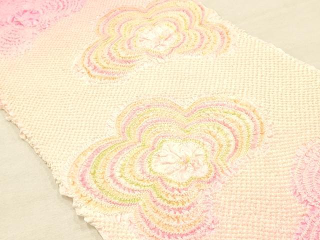 平和屋着物●和装小物　振袖用帯締め・帯揚げセット　総絞り　舞花文　暈し染め　金糸　撚り房　逸品　AAAZ8971ay