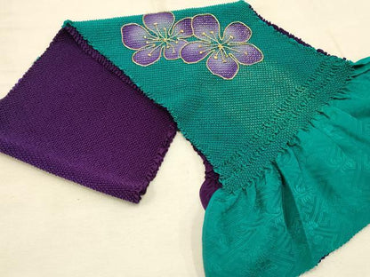 平和屋着物●和装小物　振袖用帯締め・帯揚げセット　総絞り　舞花文　金糸　金彩　撚り房　逸品　AAAZ8972ay