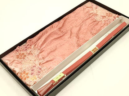 平和屋着物●和装小物　帯締め・帯揚げセット　絞り　枝花文　暈し染め　金彩　正絹　逸品　未使用　AAAZ8998ay