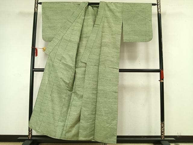 平和屋着物▽上質な紬 単衣 霞文 正絹 逸品 AAAZ9003fy