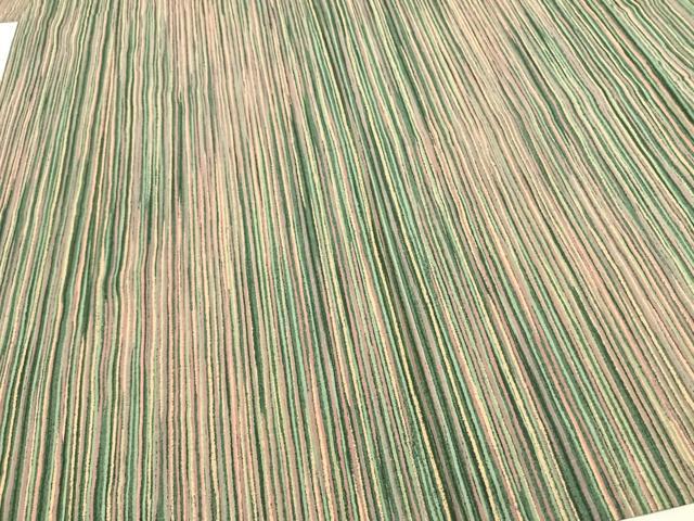 平和屋着物▽上質な紬 単衣 縞 正絹 逸品 AAAZ9005fy