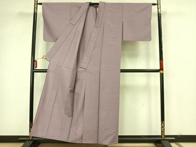 平和屋着物▽上質な紬 単衣 色無地 紅藤色 正絹 逸品 未使用 AAAZ9006fy