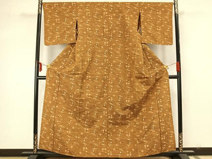 平和屋着物▽上質な紬 単衣 琉球絣 正絹 逸品 AAAZ9008fy