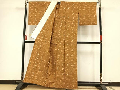 平和屋着物▽上質な紬 単衣 琉球絣 正絹 逸品 AAAZ9008fy