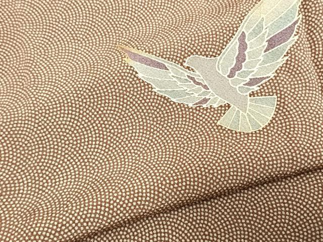 平和屋着物▽江戸小紋 単衣 飛鳥文 鮫小紋柄 金彩 正絹 逸品 未使用 AAAZ9009fy