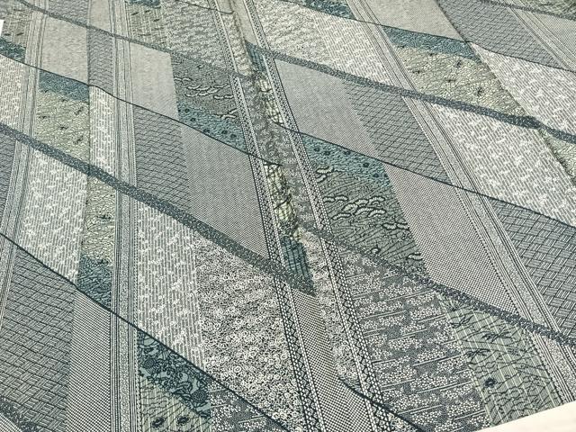 平和屋着物▽江戸小紋 単衣 切嵌文 正絹 逸品 AAAZ9010fy