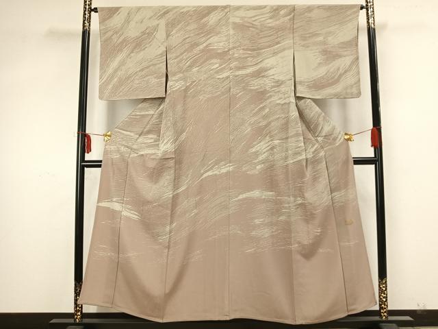 平和屋着物▽ファッションブランド CELINE セリーヌ 訪問着 単衣 霞文 金彩 正絹 逸品 AAAZ9018fy