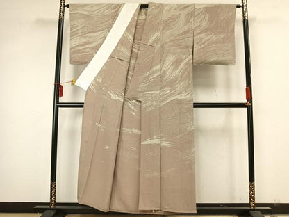 平和屋着物▽ファッションブランド CELINE セリーヌ 訪問着 単衣 霞文 金彩 正絹 逸品 AAAZ9018fy
