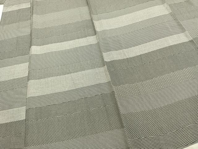 平和屋着物▽江戸小紋 単衣 横段文 正絹 逸品 AAAZ9019fy
