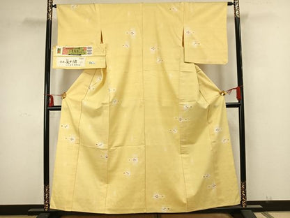 平和屋着物▽長井紬 単衣 草木染 手織 渡源工房 さが美扱い 証紙付き 正絹 逸品 AAAZ9022fy