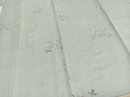 平和屋着物▽上質な小紋 単衣 草花文 正絹 逸品 AAAZ9026fy