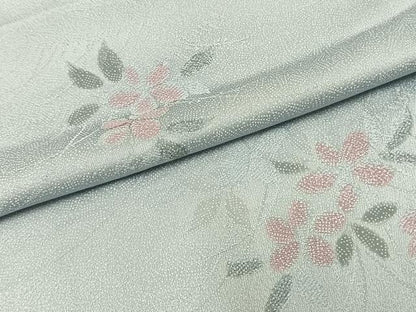 平和屋着物▽上質な小紋 単衣 草花文 正絹 逸品 AAAZ9026fy